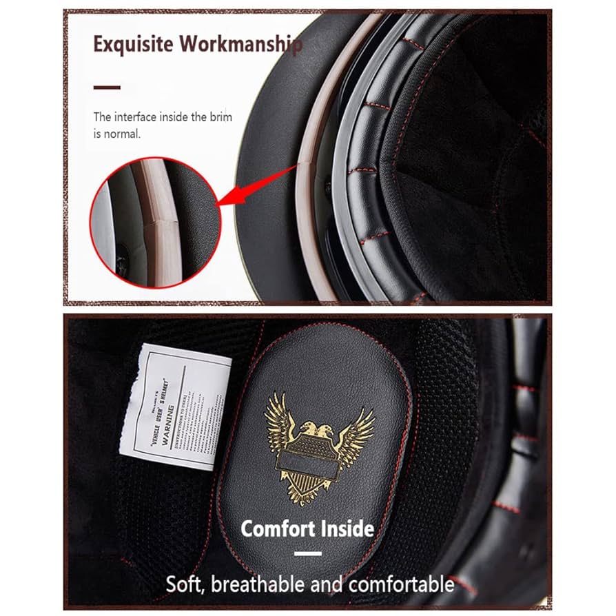 Motorcycle Vintage Half Face Helmet Open-Face Motorbike